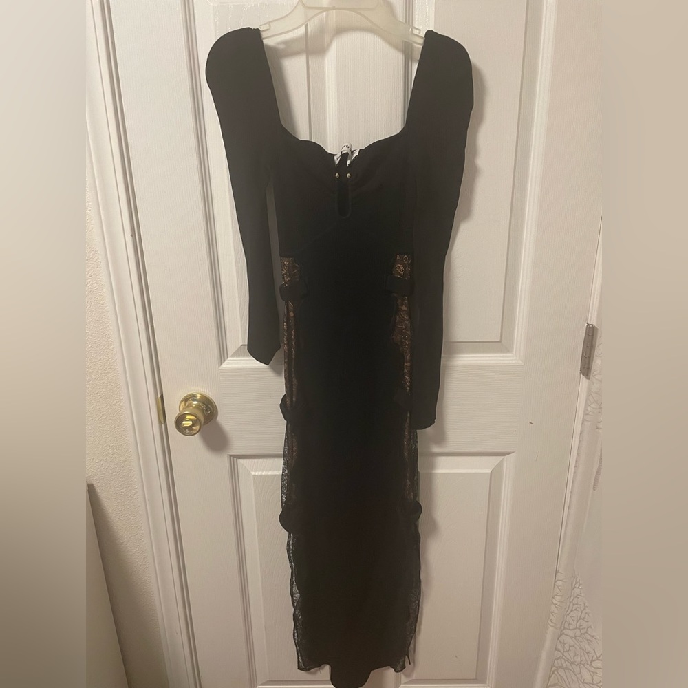 Self-Portrait black lace long dree. us4 uk8